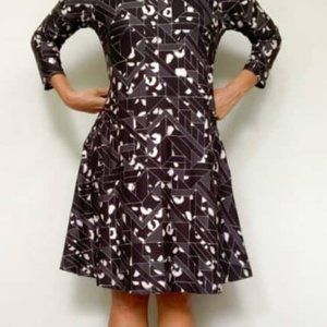 Nadine West Geometric 3/4 sleeve A-Line women's XL 14-16 dress